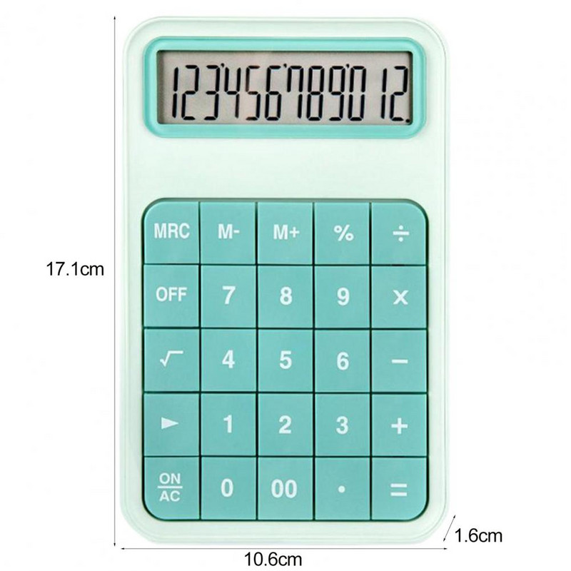 Skaičiuoklė Greito reagavimo nuimamas mygtukas Itin plonas didelio ekrano mini 12 skaitmenų mažas stalinis mokinio skaičiuotuvas