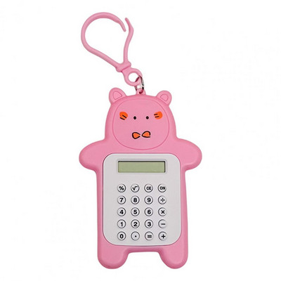 Kis számológép LED nagy képernyős hordozható ABS aranyos medve alakú 8 számjegyű asztali kis számológép asztali számológép számlálás