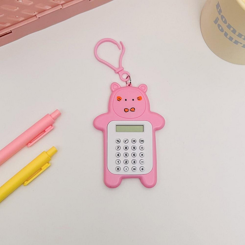 Kis számológép LED nagy képernyős hordozható ABS aranyos medve alakú 8 számjegyű asztali kis számológép asztali számológép számlálás