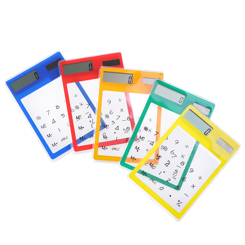 Ecran tactil LCD cu 8 cifre Calculator solar ultra subțire transparent Articole de papetărie Calculator științific clar Calculator birou școlar