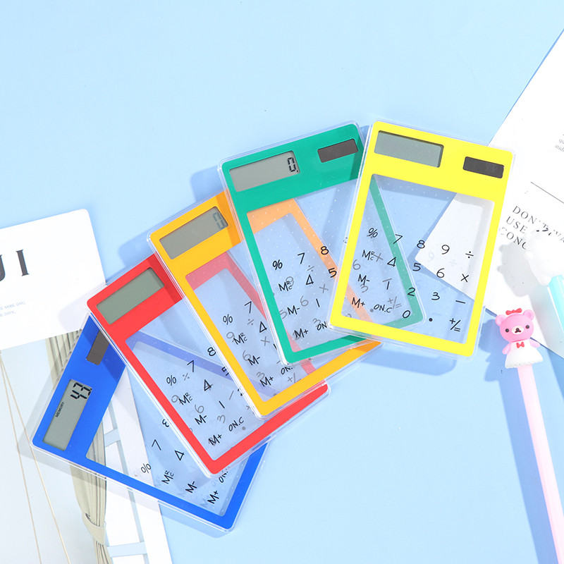 Ecran tactil LCD cu 8 cifre Calculator solar ultra subțire transparent Articole de papetărie Calculator științific clar Calculator birou școlar