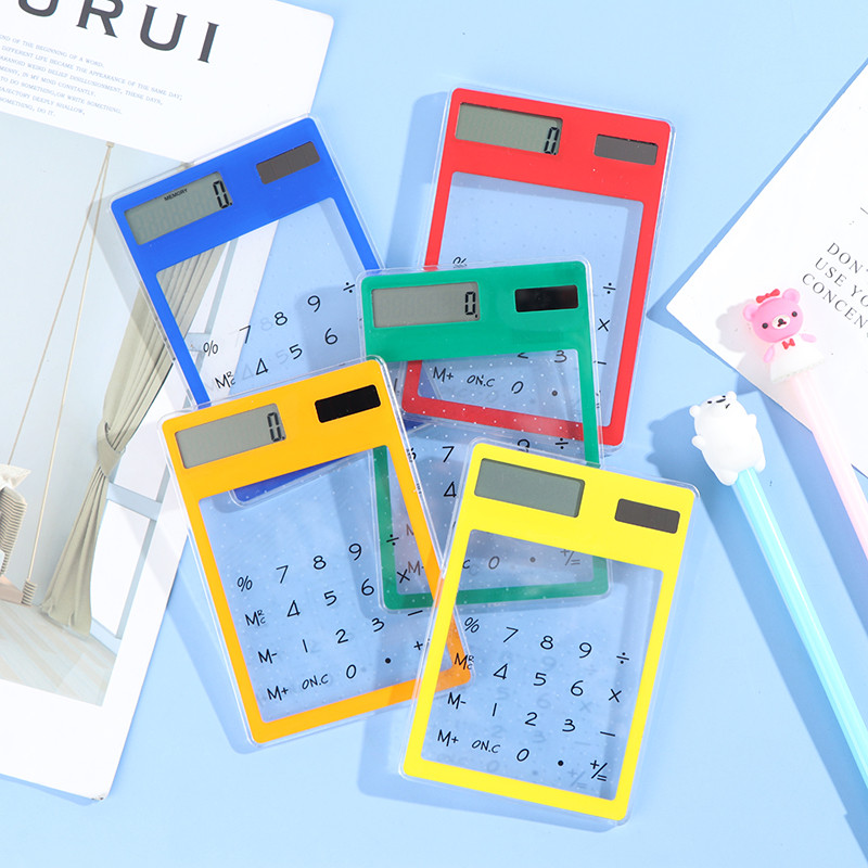 Ecran tactil LCD cu 8 cifre Calculator solar ultra subțire transparent Articole de papetărie Calculator științific clar Calculator birou școlar