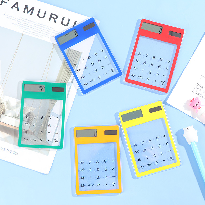 Ecran tactil LCD cu 8 cifre Calculator solar ultra subțire transparent Articole de papetărie Calculator științific clar Calculator birou școlar