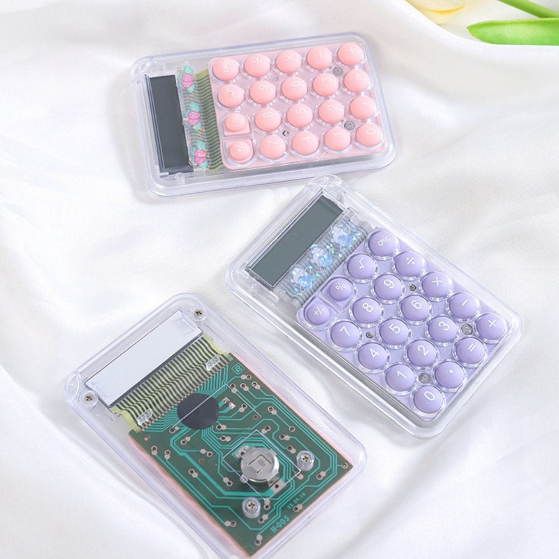 Calculator mic pentru afaceri, transparent, cu 8 cifre, Calculator electronic, consumabile de birou Calculator contabil