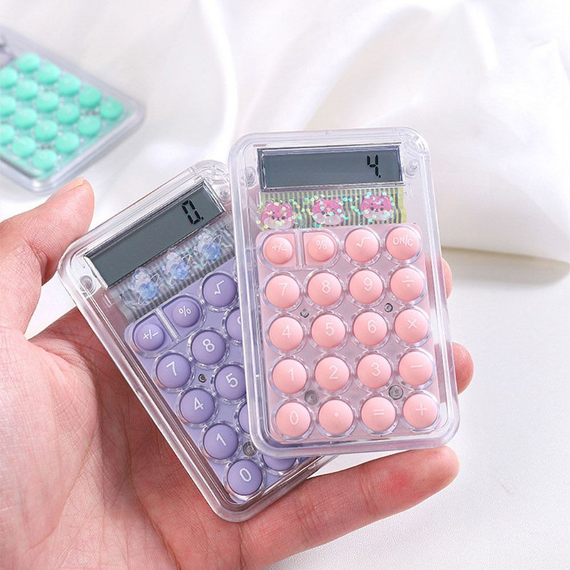 Calculator mic pentru afaceri, transparent, cu 8 cifre, Calculator electronic, consumabile de birou Calculator contabil