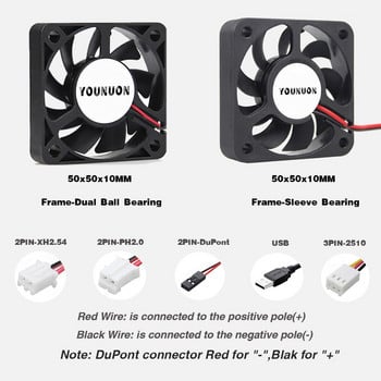 2 бр. 5V 12V 24V 5010 50 мм сачмен лагер на вентилатор 50x50x10 мм вентилатор 5010 вентилатор за охлаждане 5 см компютър лаптоп компютър охладител вентилатор радиатор вентилатори