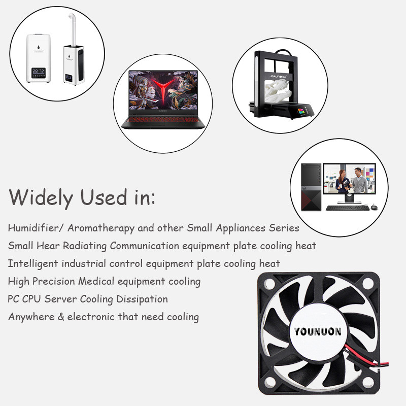 2 komada 5V 12V 24V 5010 50 mm Kuglični ležaj ventilatora 50x50x10 mm Ventilator 5010 Ventilator za hlađenje 5 cm PC prijenosno računalo Hladnjak Ventilator Hladnjak Ventilatori