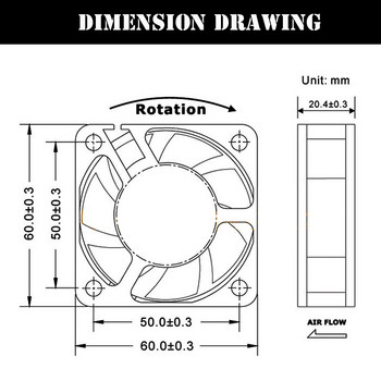 2 ΤΕΜ YOUNUON 60x60x20mm 6020 12V 24V Dual Ball 3D Printer Cooler Fan 60mmx20mm Εξοπλισμός μηχανής χωρίς ψήκτρες Ανεμιστήρας ψύξης κινητήρα DC