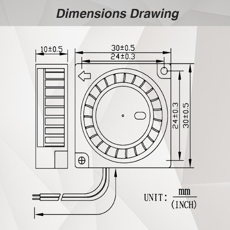 2 db YOUNUON kettős golyóscsapágyas 30x30x10mm ventilátor DC 5V/12V/24V 30mm 3010 turbó ventilátor hűtőventilátor 3D nyomtató hűtőventillátor