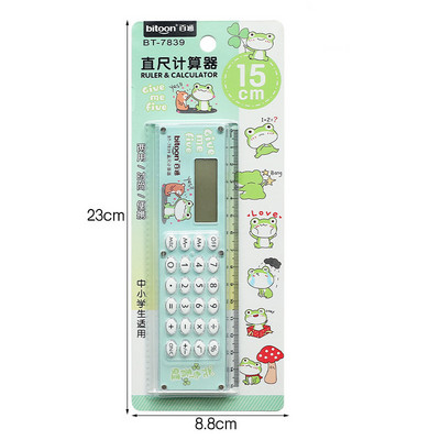Rajzfilm multifunkcionális vonalzó számológép készlet Matematikai számítás Matematikai mérő vonalzók Kawaii diákok irodai írószerek