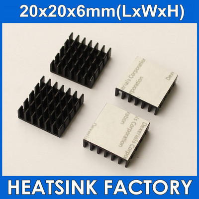 5/10 db/tétel 20x20x6 mm-es alumínium radiátor hűtőborda extrudáló hűtő hőszalaggal LM2596 LM2577 LM2576-hoz