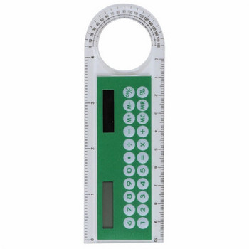 1PCS Соларен мини калкулатор Многофункционална лупа 10cm ултратънка линийка Калкулатор за училищни офис консумативи