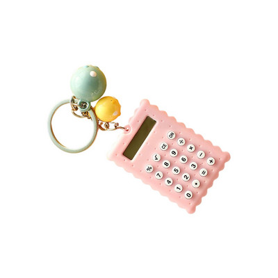 Digitalni privjesak za ključeve, kalkulator s LED zaslonom, džepni 8-znamenkasti kalkulatori, višenamjenski alat za učenje, ružičasti