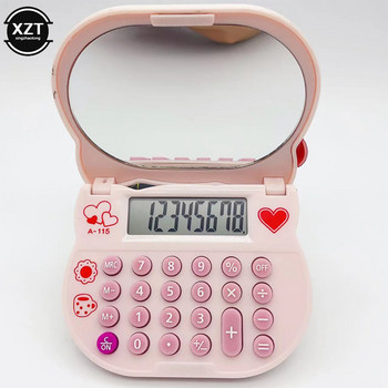 Mini Creative Flip Cap Mirror Calculator for KT-cat Periphery Cute Anime Cartoon Kawaii Clamshell φορητά παιχνίδια για κορίτσια