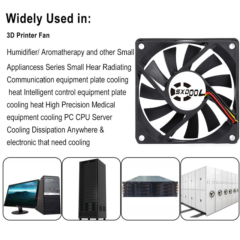2db SXDOOL 5V 12V 24V 80mm 8cm hűtőventillátor 80x80x25 mm 8025 hüvely/golyós PC számítógépház ventilátor barkács router GPU CPU hűtőventillátor