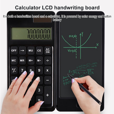10-цифрен сгъваем калкулатор с LCD табло за ръкописен текст Преносими калкулатори със стилус, функция за заключване на бутона за изтриване Научете