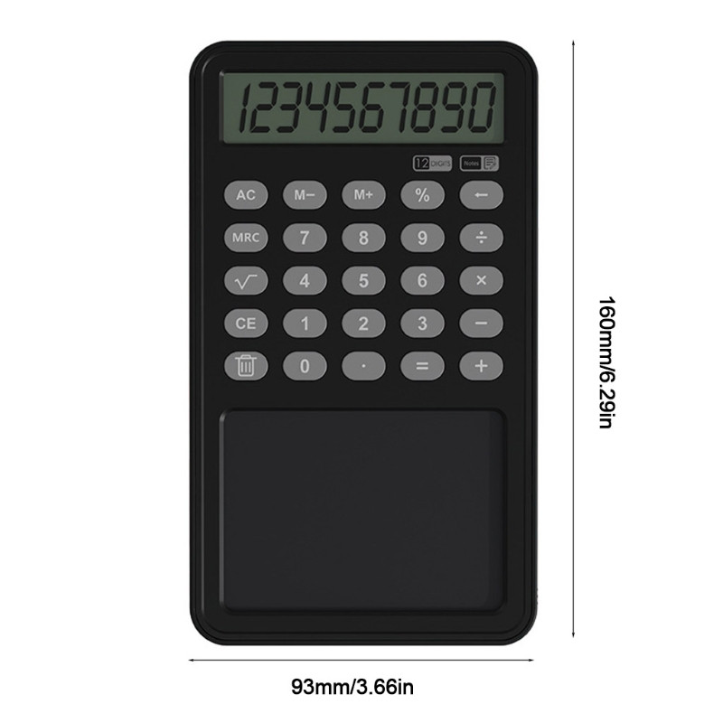Jegyzetszámológép üzleti ajándék hordozható LCD kézírásos tábla 12 számjegyű kijelzővel Pénzügyi irodai számológépek Stylus Pen