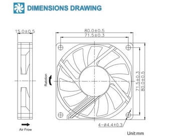 2 ΤΕΜ SXDOOL Computer Case Fan 80*80*15mm 80mm 8cm Brushless 24V 12V 8015 Dual Ball/Sleeve Cooler Fan Cooler CPU CPU PC ανεμιστήρας φορητού υπολογιστή