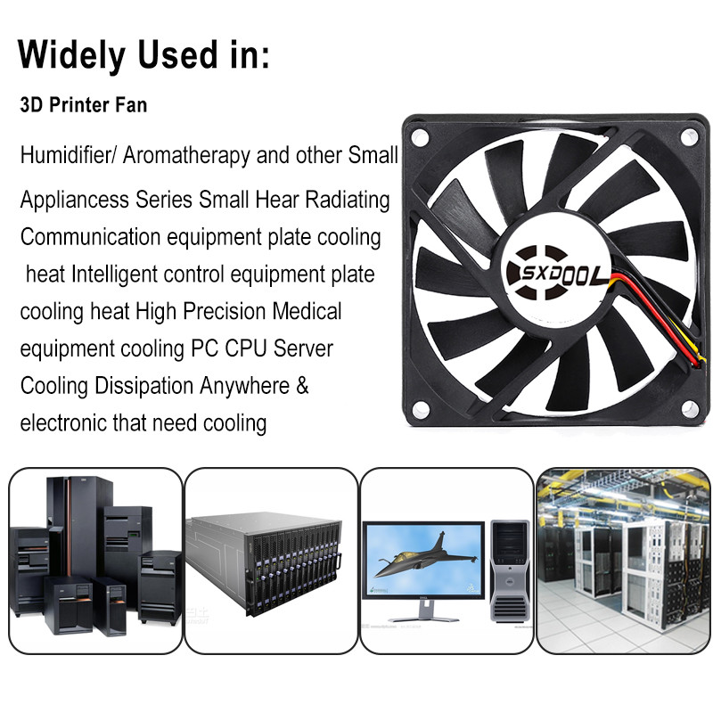 2vnt SXDOOL kompiuterio korpuso ventiliatorius 80*80*15mm 80mm 8cm be šepetėlių 24V 12V 8015 dvigubas rutulinis/rankovės aušinimo aušintuvo ventiliatorius CPU PC nešiojamojo kompiuterio ventiliatorius