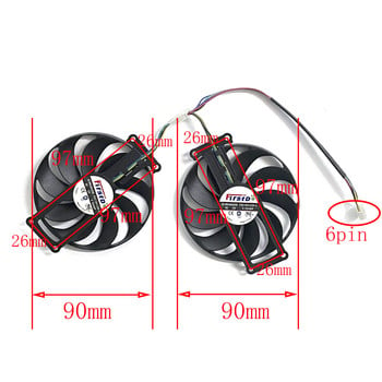 FDC10H12S9-C T129215SU 6PIN RTX 2060 Super GPU Fan για ASUS GTX 1660 1660Ti Dual EVO OC RTX2070 Cooler Card Graphics