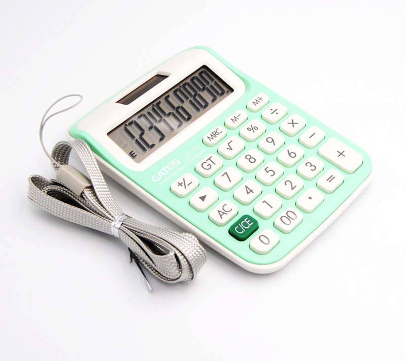 10 ciparu galda kalkulators ar lielām pogām finanšu biznesa grāmatvedības rīks Rozā zaļa, zila, lielas pogas, pārnēsājamas ar štropi