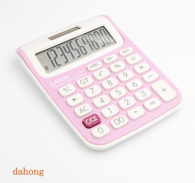 10 ciparu galda kalkulators ar lielām pogām finanšu biznesa grāmatvedības rīks Rozā zaļa, zila, lielas pogas, pārnēsājamas ar štropi