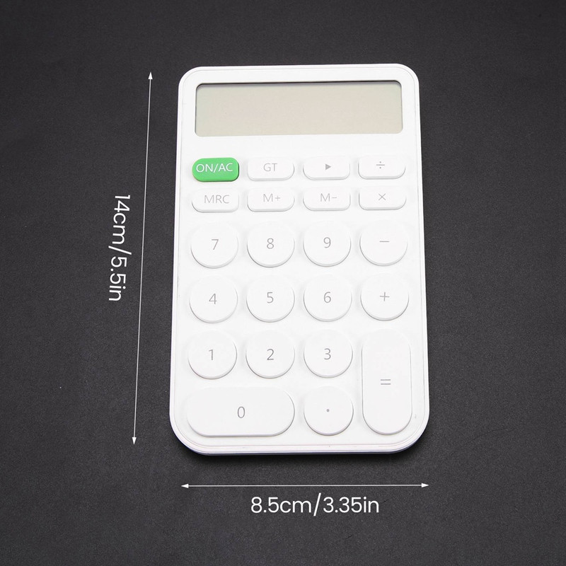 1PC 3,5 inča x 5,5 inča bijeli kompaktni kalkulator Elegantan i nezaobilazan kalkulator za izvođenje kalkulacija u pokretu