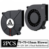 2Pcs Gdstime 5V 12V 24V 75x15mm 75mm Dual Ball DC Centrifuge Radial Cooler 7515 Brushless Turbo Ventilator za puhanje 7CM USB ventilator za računalo