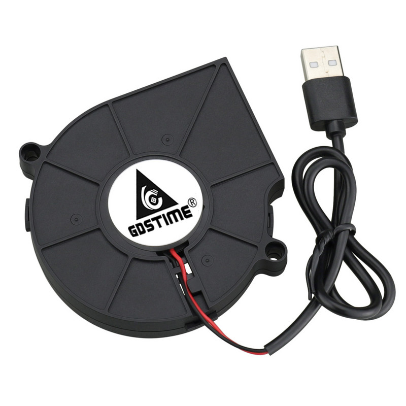 2Pcs Gdstime 5V 12V 24V 75x15mm 75mm Dual Ball DC Centrifuge Radial Cooler 7515 Brushless Turbo Ventilator za puhanje 7CM USB ventilator za računalo