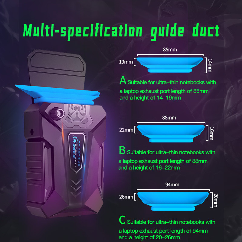COOLCOLD vakuuminis nešiojamas nešiojamojo kompiuterio aušintuvas USB oro aušintuvas Išorinis ištraukiamasis aušinimo ventiliatorius Nešiojamasis kompiuteris 15 15,6 17 colių nešiojamam kompiuteriui