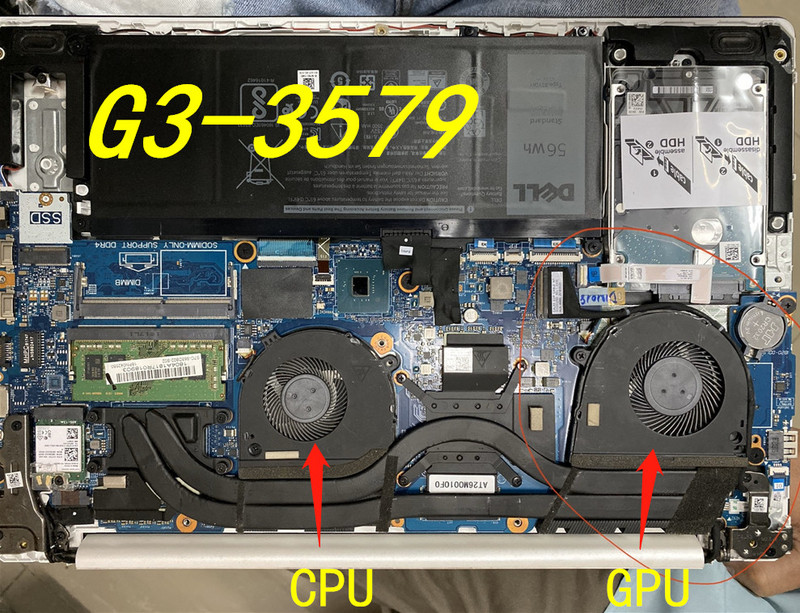 Novi originalni CPU GPU VENTILATOR za Dell G3 G3-3579 3779 15 5587 serije ventilator hladnjak hladnjak 0TJHF2 TJHF2 0GWMFV GWMFV
