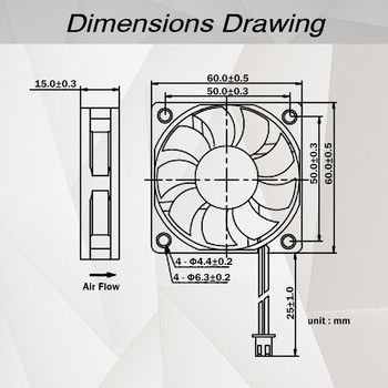 2 Τεμάχια 60mm 6015 5V 12V 24V Brushless USB 2PIN 3PIN DC Cooler Fan 60x60x15mm 6015 6cm Για Ψύξη θήκης CPU υπολογιστή Η/Υ