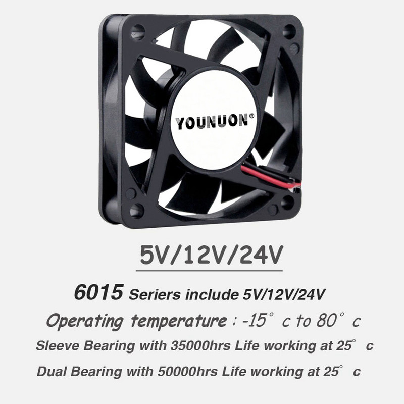 2 komada 60mm 6015 5V 12V 24V bez četkica USB 2PIN 3PIN DC hladnjak ventilator 60x60x15mm 6015 6cm za računalo PC CPU hlađenje kućišta
