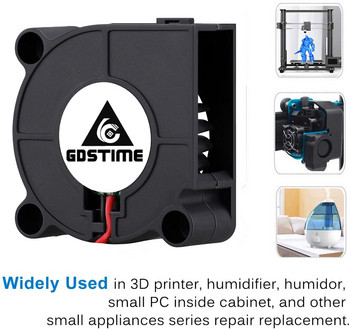 2 τμχ Gdstime 40mm 24V 12V 5V DC Brushless 40x40x15mm Radial Cooling Turbo Blower Fan for DIY 3D Printer Extruder Humidifier 4015