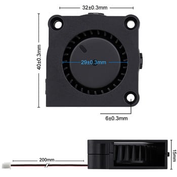 2 τμχ Gdstime 40mm 24V 12V 5V DC Brushless 40x40x15mm Radial Cooling Turbo Blower Fan for DIY 3D Printer Extruder Humidifier 4015