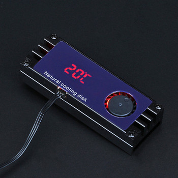 M.2 SSD Охладител за радиатор за 2280 22110 NVMe NGFF M2 SSD диск с турбо охлаждащ вентилатор Цифров температурен дисплей