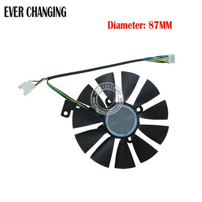 2 DB 87 mm-es grafikus kártya hűtőventillátor ASUS DUAL GeForce GTX1060-O6G P106-100 PLD09210S12HH DC12V 0.40A T129215SU DC12V 0.50AMP-hez