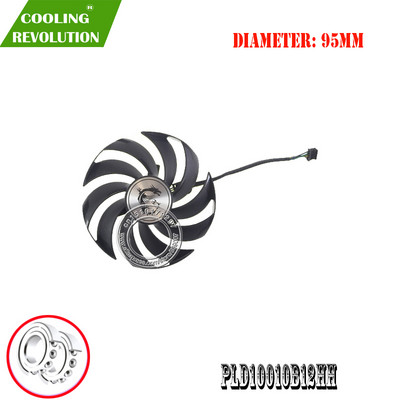 95 mm PLD10010B12HH DC12V 0,40 A 4 tűs grafikus ventilátor MSI Radeon RX 6700 XT Gaming X-hez