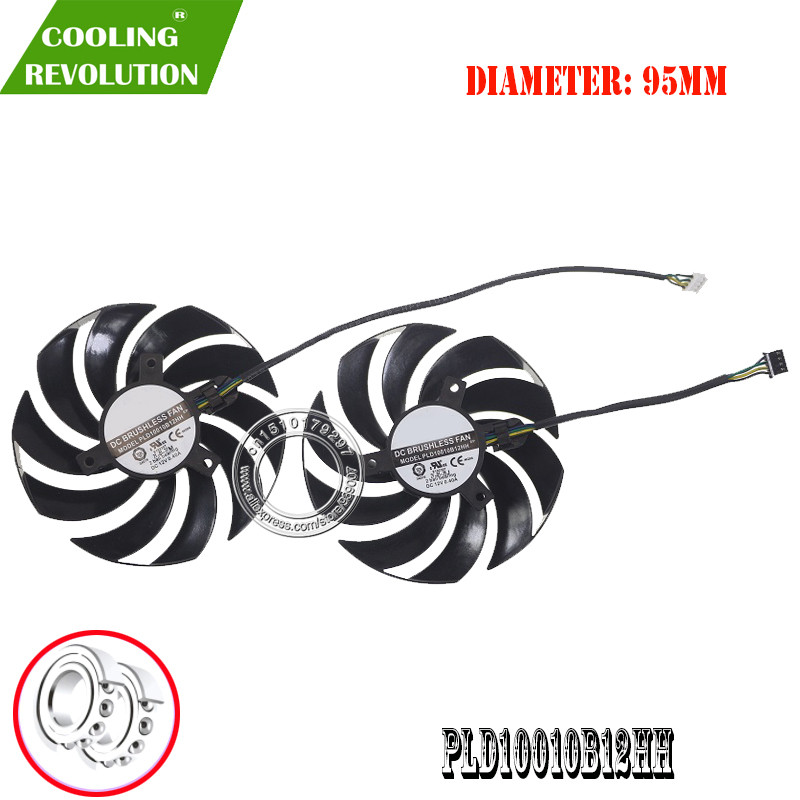 95 mm PLD10010B12HH DC12V 0,40 A 4 tűs grafikus ventilátor MSI Radeon RX 6700 XT Gaming X-hez