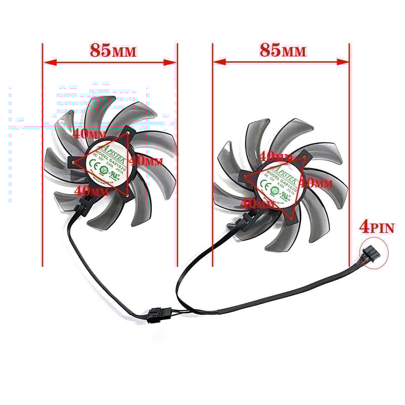 2 buc 85mm FDC10H12S9-C GA91S2U 4pin pentru Tongde Geforce GTX 1070 Ti 1070 1060 1080 GTX1060 ventilator de răcire cu două plăci grafice