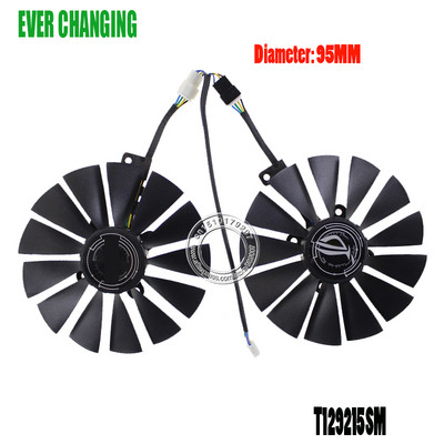 2 db/tétel 95 mm-es 4 tűs T129215SM hűtőventilátor ASUS ROG-POSEIDON-GTX 1080 Ti-P11G-GAMING ventilátorhoz GTX1080Ti videokártya hűtőventilátor