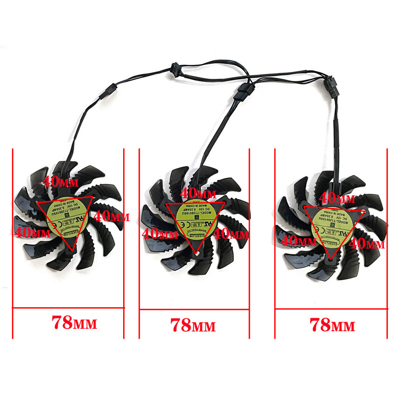 78Mm T128010SU PLD08010S12HH 4 tűs 12V 0,35A Gigabyte Aorus GTX 1060 1070 1080 G1 GTX 1070Ti 1080Ti 960 980Ti videokártya ventilátorhoz