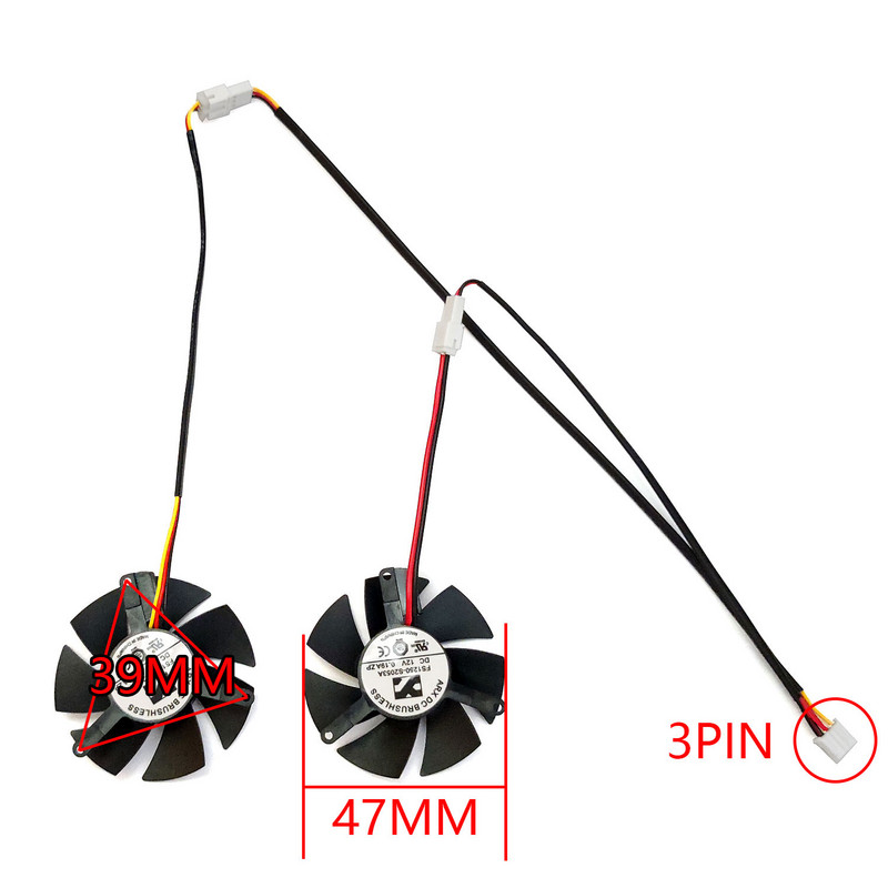 NOU 47MM 3PIN FS1250-S2053A FS1250-A1042A6FL GTX 1650 Ventilator GPU, pentru Gigabyte GTX 1650 D6 OC ventilator de răcire placă video 4G cu profil scăzut