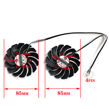 2бр. 85 mm PLD09210B12HH 4pin DC 12V 0.4A RX 580 GPU Cooler за MSI RX 470 480 570 580 Armor Cooler Fan J0PB