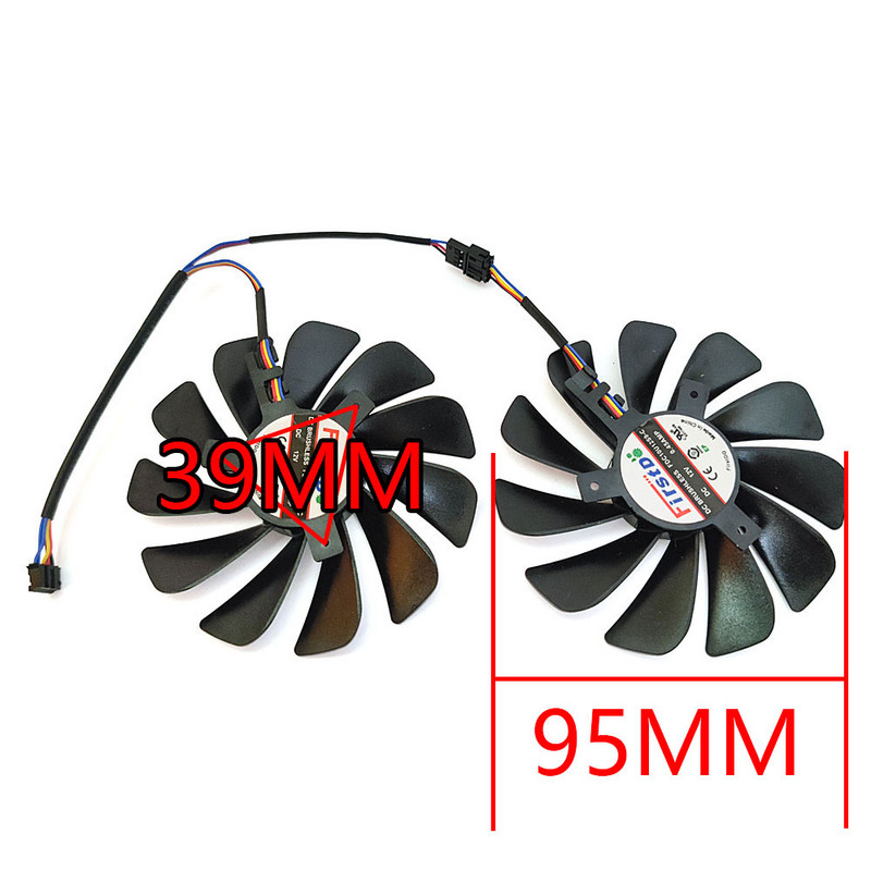 NOVO 1 LOT 95MM 4PIN FDC10U12S9-C RX 5600 XT GPU ventilator，Za XFX RX 5700 5700XT 5600XT ventilator za hlađenje grafičke kartice