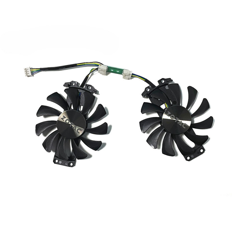 2 vnt 75 mm 4 kontaktų DC 12V 0,38A GA81S2U GTX950 GPU aušintuvas, skirtas Zotac GTX 950 960 GTX 1060 ddr5 vaizdo plokštės aušintuvui