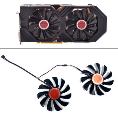 2 DB 95MM grafikus kártya ventilátor CF1010U12S FDC10U12S9-C 4PIN AMD RX580 590 GPU VENTILÁTOR XFX RX 590/580 VGA videokártya hűtőventilátorhoz