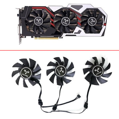 ÚJ 3 DB 75MM 4PIN iGame GTX 1070Ti GTX1080 GTX1060 GTX1050 GPU VENTILÁTOR COLOFUL iGame GTX 1080 GTX 1070 GTX 1060 hűtőventilátorokhoz