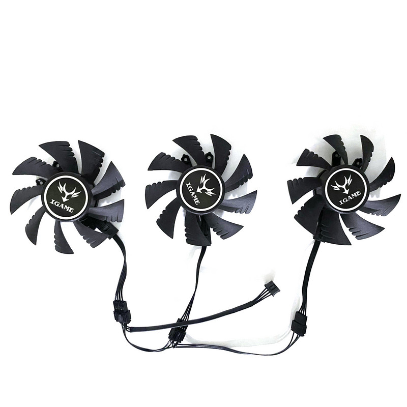 JAUNS 3GAB 75MM 4PIN iGame GTX 1070Ti GTX1080 GTX1060 GTX1050 GPU VENTILATORS COLOFUL iGame GTX 1080 GTX 1070 GTX 1060 dzesēšanas ventilatoriem