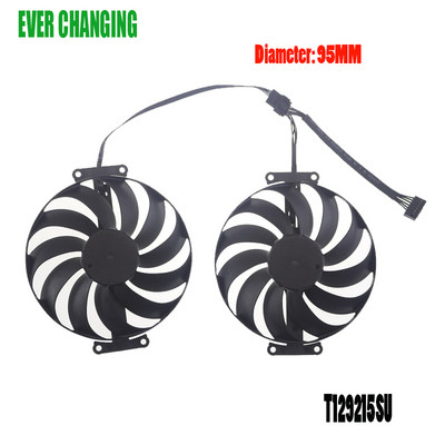 95mm T129215SU 12V 0,50A RTX3070 RTX3060Ti jaoks ASUS RTX 3070 3060 Ti DUAL OC graafikakaardi jahuti ventilaator
